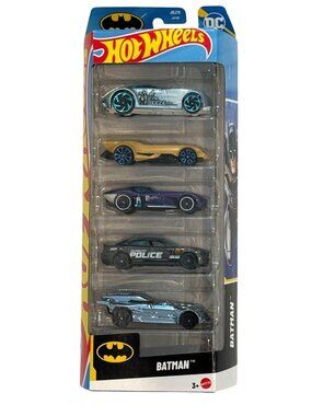 Hot Wheels Batman 5-Pack Sir Ominous Batmobile Fast Felion Dodge Charger R/T